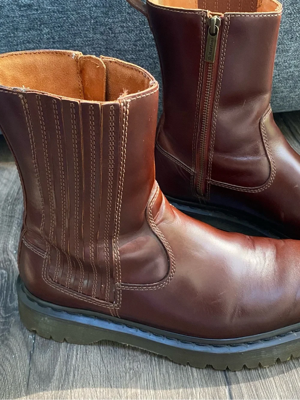 Doc Martens Amaayah Brown Leather Chelsea Boots Women’s Size 10 (Size 42) - Picture 3 of 12